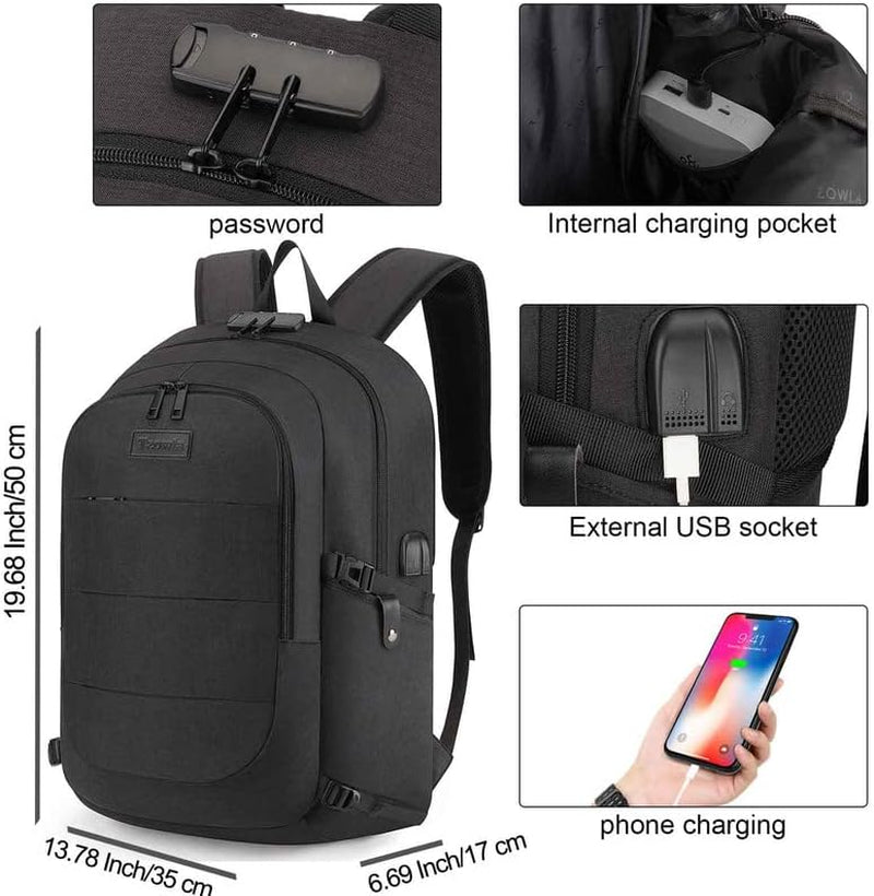 SecureTravel™ Antitheft Waterproof USB Backpack